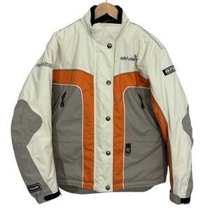 BRP Ski-Doo Winter Jacket Womens M Cream Grey Orange Primaloft Insulated Coat